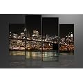 Bild auf Leinwand New York USA 130 x 80 cm 4 Teile Modell-Nr. XXL 6008 Bilder fertig gerahmt�auf echtem Holzrahmen riesig. Ausf�hrung Kunstdruck als Wandbild auf Rahmen. G�nstiger als �lbild Gem�lde Poster Plakat mit Bilderrahmen.