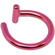 Illusion Red Titanium Non Pierced Clip On Closure Ring