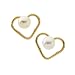 14K Yellow Gold Children's Heart Earrings with Pearl