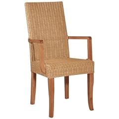 Hansen Rattan 3885/F610 Peddigrohr-Armlehnstuhl / honig gebeizt, ohne Polster / B 57 T 57 H 102 SH 47 cm