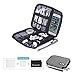 Travel Cable Organizer Bag Waterproof Portable Electronic Organizer for USB Cable Cord Phone Charger Headset Wire SD Card Black/Gray