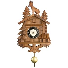 River City Clocks Quartz Novelty Clock - Chalet with Billy Goat on Roof - 8 Inches Tall -... by River City Clocks