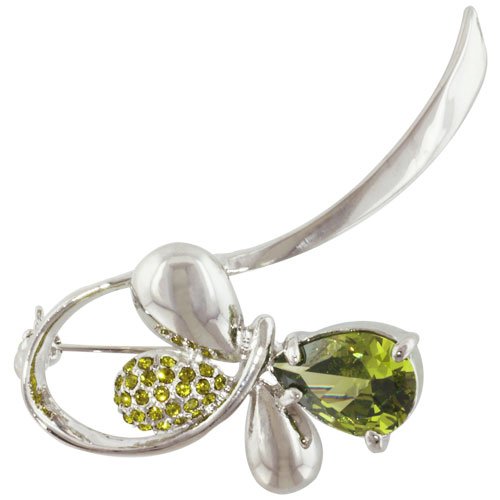 Childrens Toyshop  Jewelry : Green Peridot Simulated Rhinestone Butterfly Animal Pin Brooch