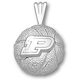 Purdue University Motion P Basketball Pendant (Silver)