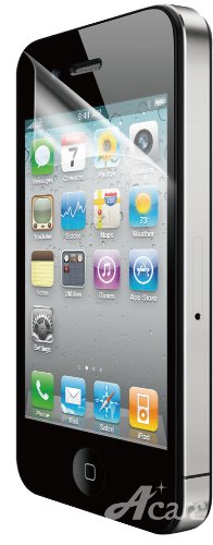 Acase Screen Protector Film Clear (Invisible) for iPhone 4 4S ATT and Verizon and Sprint (3 Pack Front + 3 Bonus Back Films)