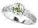 2.60 cttw 925 Sterling Silver 14K White Gold Plated Genuine Round Green Amethyst Engagement Ring - Gold Plated Silver