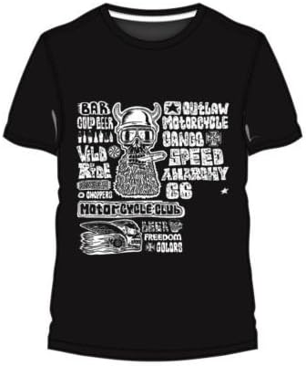Biker t shirt old school biker lingo viking helmet anarchy