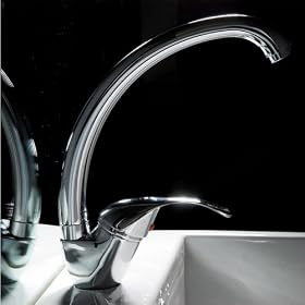 Basic Single Handle Bathroom Sink Monobloc Tap Mixer, Chrome