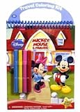 Disney Mickey & Minnie Travel Coloring Kit W / 4 Markers & 5 Laser Sheets (