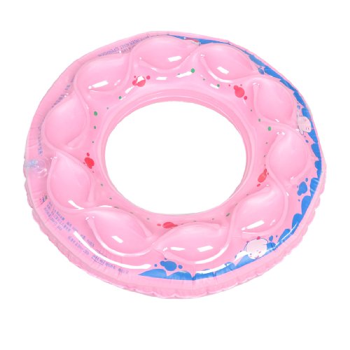 Swimming Pool Cow Printed Floatable Swim Ring Pink 41cm Dia for Swim Beginner