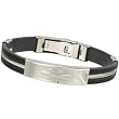 10mm Wide Stainless Steel and Rubber Cross Bracelet 8"