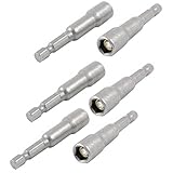 uxcell ドライバービット　ねじ回しドリル　六角　クロムバナジウム　グレイ　6個