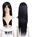 Cosplayland C874 - 80cm Tifa Final Fantasy straight bangs Black Wig as really Human Hair