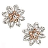 14K WG Diamond Flower Earrings