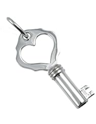 Rembrandt Charms, Heart Key Charm in Solid Sterling Silver or Gold