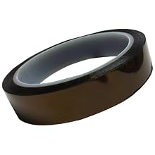 Kapton (Polyimide) Tape with Acrylic Adhesive, Amber, 0.001" Thick, 1" Wide, 36 Yard Roll