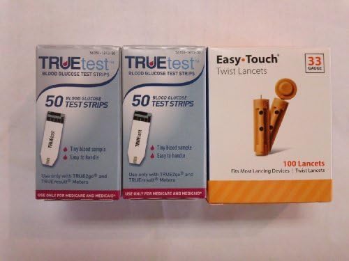 TRUETest Test Strips, 100 Count **With 33g Lancets** by True Test Strips