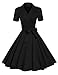 ACEVOG 50s 60s Vintage Short Sleeves Swing Rockabilly Full Circle Party Dress