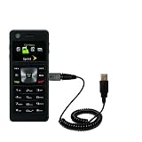 Coiled Power Hot Sync and Charge USB Data Cable w/ Tip Exchange for the Samsung M620 - Gomadic Brand