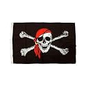 Jolly Roger Skull and Crossbones Red Scarf Pirate Flag 3 x 5