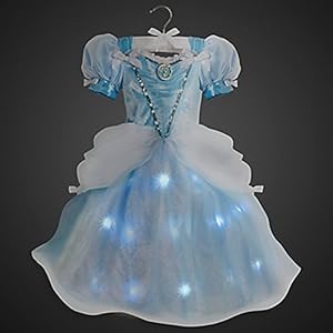 Disney Store Little Girls Light Up Princess Cinderella Costume Dress - 4T Blue