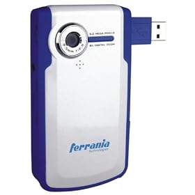 Ferrania - Cam�scope 3 en 1 Solaris Digital V500 - 5 Mpix - Zoom num�rique 8x - 12 Mo - caisson �tanche 10 m - Blanc/Bleu