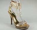 Metallic Rhinestone Chain Heel