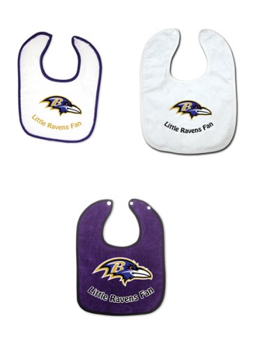 Baltimore Ravens 3 Pack Snap Bib Set