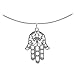 Body Candy Ancient Hamsa Hand Pendant Choker Necklace, 17.5