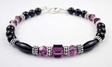 Amethyst February Birthstone Bracelet in Sterling Silver with Swarovski Crystals