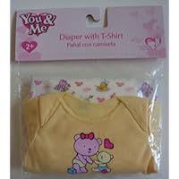 You and Me Baby Doll Diaper with T-Shirt - Yellow / Bear