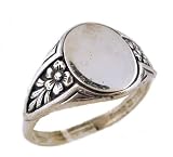 Victorian Style Sterling Silver Forget-Me-Not Flower Signet Ring