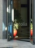 IMAGE OF Wallmonkeys Peel and Stick Wall Decals - Hall Entrance with Glass Doors - 48