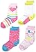 Stride Rite Little Girls' 4 Pack Love and Heart Crew, Pink, Sock: 8-9.5 / Shoe: 13-4