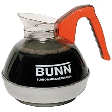BUNN 6101.0101 Easy Pour Commercial 12-Cup Decaf Coffee Decanter, Orange