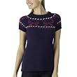 Juniors' Xhilaration&reg; Intarsia Bow Short-Sleeve Scoopneck Sweater - Ink