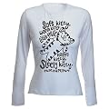 Soft Kitty Warm Kitty Ladies White Fitted Long Sleeve T-Shirt