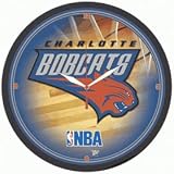 Charlotte Bobcats Wall Clock easy wall mounting runs on battery home improvement