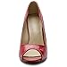 Ollio Women's Shoe Open Toe High Heel Enamel Basic Pump