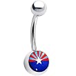 Stainless Steel State Flag of Arizona Logo Belly Ring
