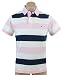 Tommy Hilfiger Mens Custom Fit Knit Short Sleeve Logo Polo Shirt - L - Pink/White/Navy