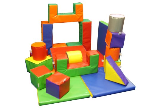 ACTIVITY CENTRE in Wheeled Toybox - 20 pieces of soft play cleverly designed for easy stack and store!