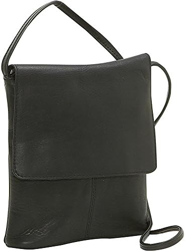 Le Donne Leather Flap Over Mini - Black