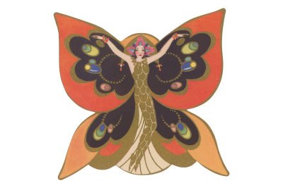 Butterfly Lady, Art Nouveau Premium Poster Print, 16x24