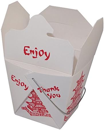Pack of 10 Pagoda 16 Oz Chinese Take Out Box / Asian Carry Out Food Container