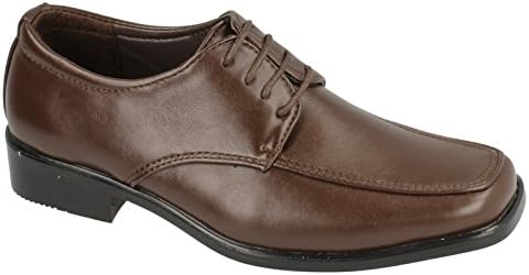 JCDees Childrens Boys Lace Up Apron Vamp Formal Shoes (1 Child US) (Brown)