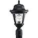 Progress Lighting P5445-31 1-Light Cast Post Lantern with Clear Seeded Glass, Textured Black