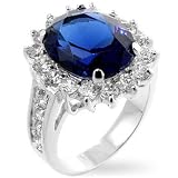 Deep Blue Sapphire CZ Ring