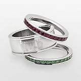 Minnesota Wild NHL Team Logo Crystal Stacked Ring Set Size 6