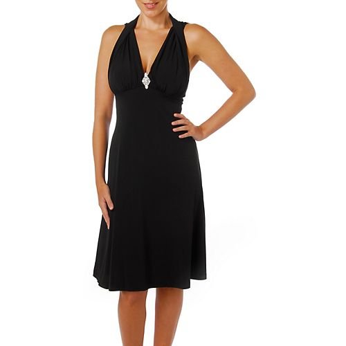 Connected Apparel Sleeveless Rhinestone Dress